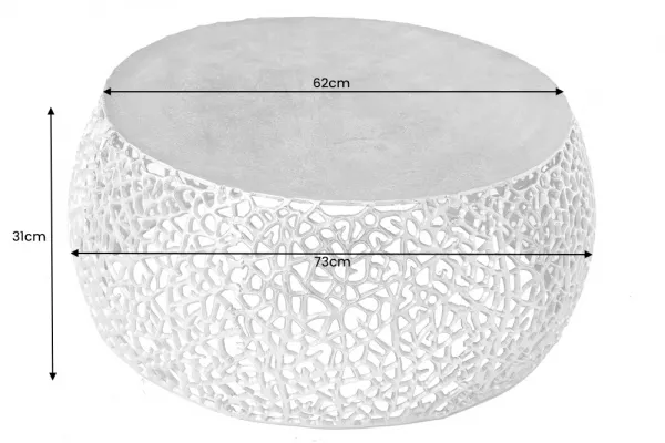 Konferenčný stolík ESUS 75 cm Dekorhome Strieborná