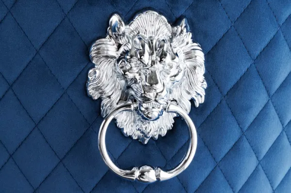 Chesterfield barová stolička FRIXON Dekorhome Modrá