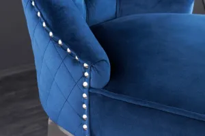 Chesterfield barová stolička FRIXON Dekorhome Modrá