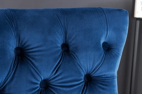 Chesterfield barová stolička FRIXON Dekorhome Modrá