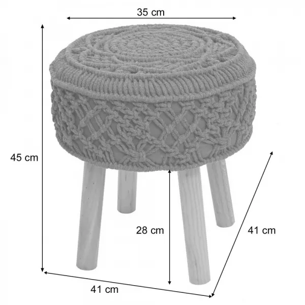 Macramé taburet