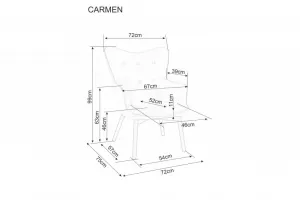 Signal Kreslo CARMEN VELVET Farba: Čierna / Bluvel 19