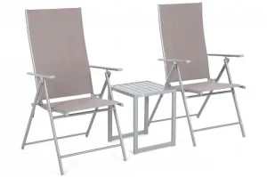 Set záhradných polohovacích stoličiek so stolíkom 3 ks