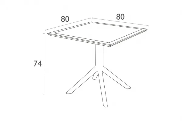 Záhradný stôl 80 cm