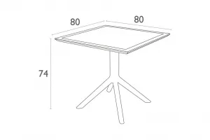 Záhradný stôl 80 cm