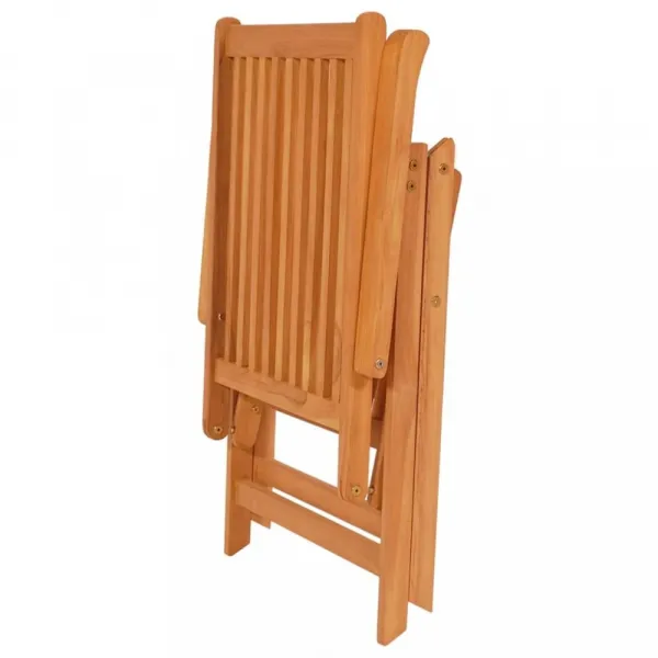 Záhradná stolička 2 ks teak / látka Dekorhome Černá