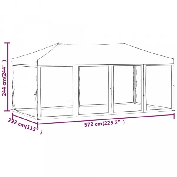 Skladacia party stan s bočnicami 3 x 6 m Dekorhome