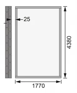 Drevený záhradný domček WANDLITZ 181x442 cm Lanitplast