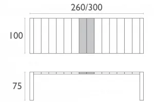 Rozkladací záhradný stôl 260+40 cm