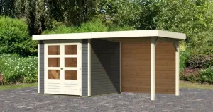 Drevený záhradný domček ASKOLA 2 s prístavkom 240 Lanitplast