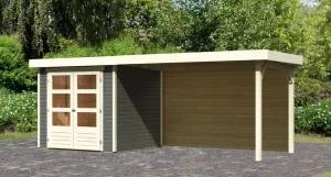 Drevený záhradný domček ASKOLA 2 s prístavkom 280 Lanitplast
