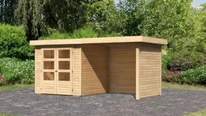 Drevený záhradný domček ASKOLA 2 s prístavkom 240 Lanitplast