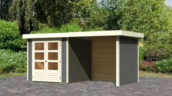 Drevený záhradný domček ASKOLA 2 s prístavkom 240 Lanitplast