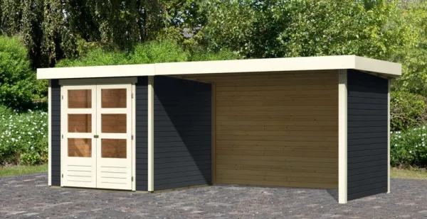 Drevený záhradný domček ASKOLA 2 s prístavkom 280 Lanitplast
