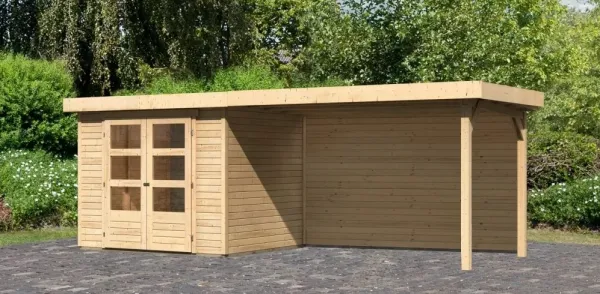 Drevený záhradný domček ASKOLA 3 s prístavkom 280 Lanitplast