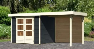 Drevený záhradný domček ASKOLA 3 s prístavkom 240 Lanitplast