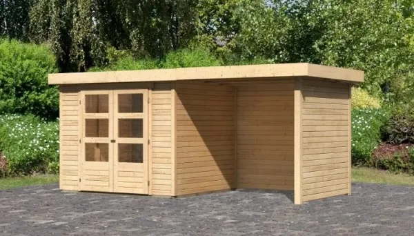 Drevený záhradný domček ASKOLA 3 s prístavkom 240 Lanitplast