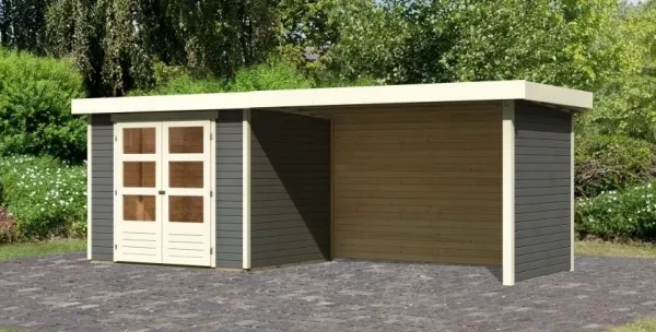 Drevený záhradný domček ASKOLA 3 s prístavkom 280 Lanitplast