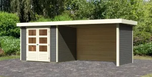 Drevený záhradný domček ASKOLA 3 s prístavkom 280 Lanitplast