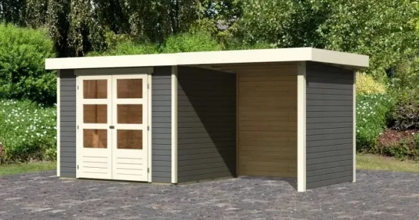 Drevený záhradný domček ASKOLA 3 s prístavkom 240 Lanitplast