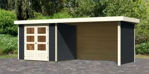 Drevený záhradný domček ASKOLA 3 s prístavkom 280 Lanitplast