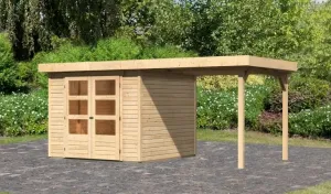 Drevený záhradný domček ASKOLA 3,5 s prístavkom 240 Lanitplast