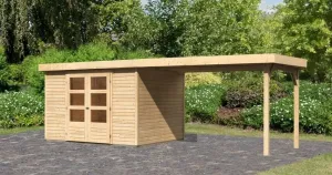 Drevený záhradný domček ASKOLA 5 s prístavkom 280 Lanitplast