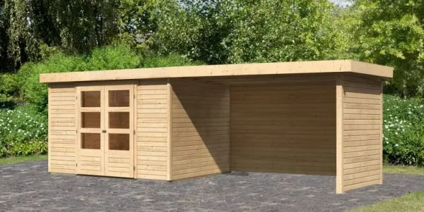 Drevený záhradný domček ASKOLA 5 s prístavkom 280 Lanitplast