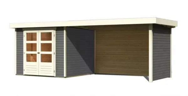 Drevený záhradný domček ASKOLA 3,5 s prístavkom 280 Lanitplast