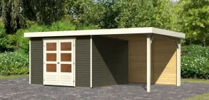Drevený záhradný domček ASKOLA 6 s prístavkom 240 Lanitplast