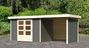 Drevený záhradný domček ASKOLA 4 s prístavkom 240 Lanitplast
