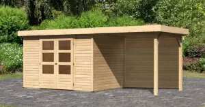 Drevený záhradný domček ASKOLA 4 s prístavkom 240 Lanitplast
