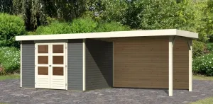Drevený záhradný domček ASKOLA 4 s prístavkom 280 Lanitplast