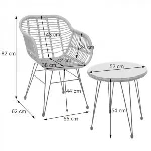 Záhradná balkónová súprava 3 ks Dekorhome