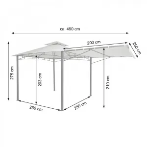 Pergola se stahovací střechou 2,5x2,5 m