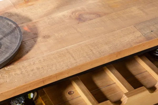 LuxD Vitrína na víno Winebar 127 cm prírodná - borovica