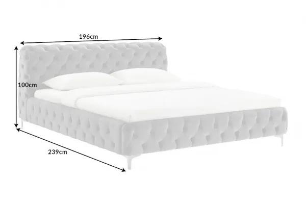 Chesterfield posteľ ZETHOS Dekorhome Krémová