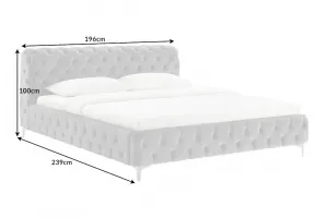 Chesterfield posteľ ZETHOS Dekorhome Krémová