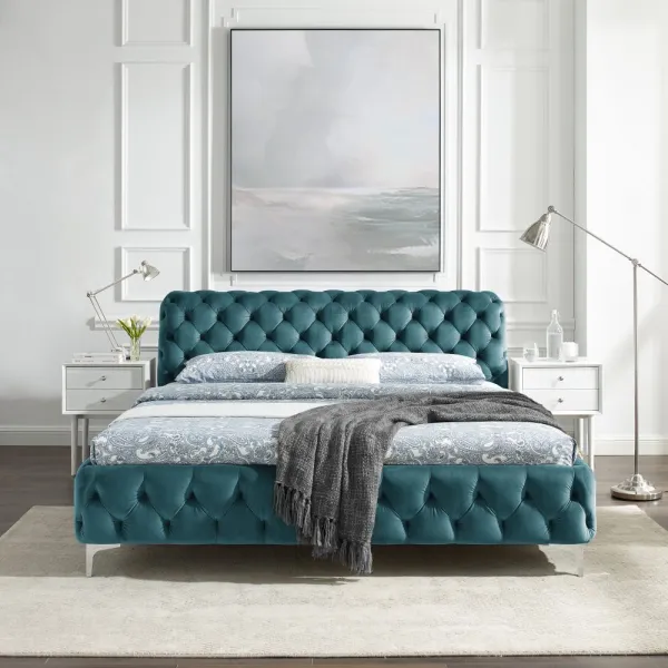 Chesterfield posteľ ZETHOS Dekorhome Krémová