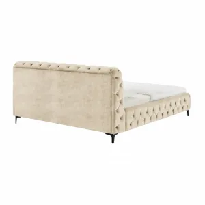 Chesterfield posteľ ZETHOS Dekorhome Krémová