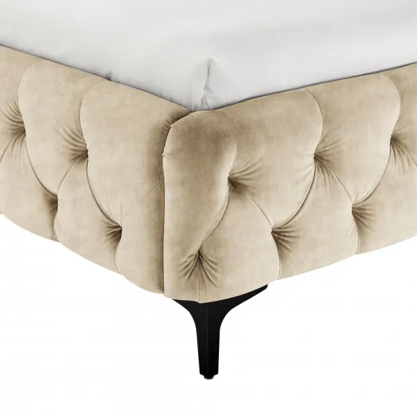 Chesterfield posteľ ZETHOS Dekorhome Krémová