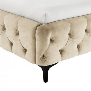 Chesterfield posteľ ZETHOS Dekorhome Krémová