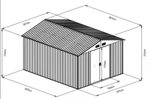 Záhradný domček 291x355 cm kovový Lanitplast