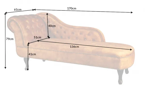 Chesterfield leňoška ZETHOS Dekorhome Sivá