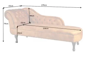 Chesterfield leňoška ZETHOS Dekorhome Sivá