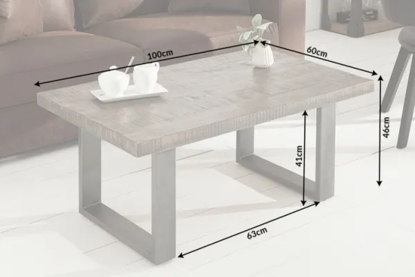 LuxD Konferenčný stolík Thunder II 100 cm mango