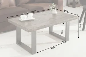 LuxD Konferenčný stolík Thunder II 100 cm mango