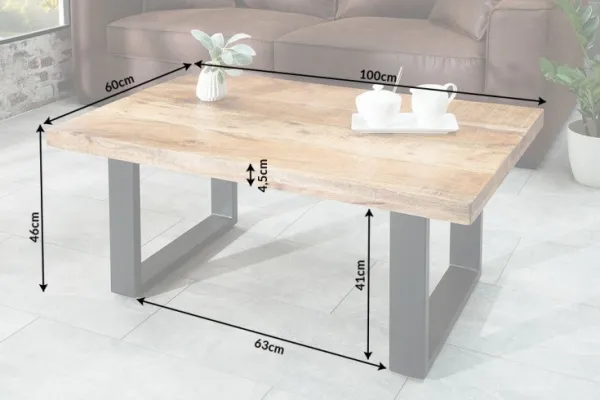 LuxD Konferenčný stolík Thunder II 100 cm mango
