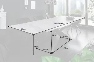 LuxD Rozťahovací keramický stôl Natasha 180-220-260 cm grafit
