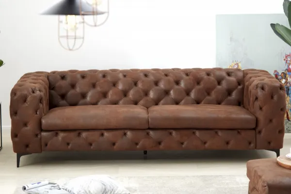Chesterfield pohovka ZETHOS Dekorhome Sivá